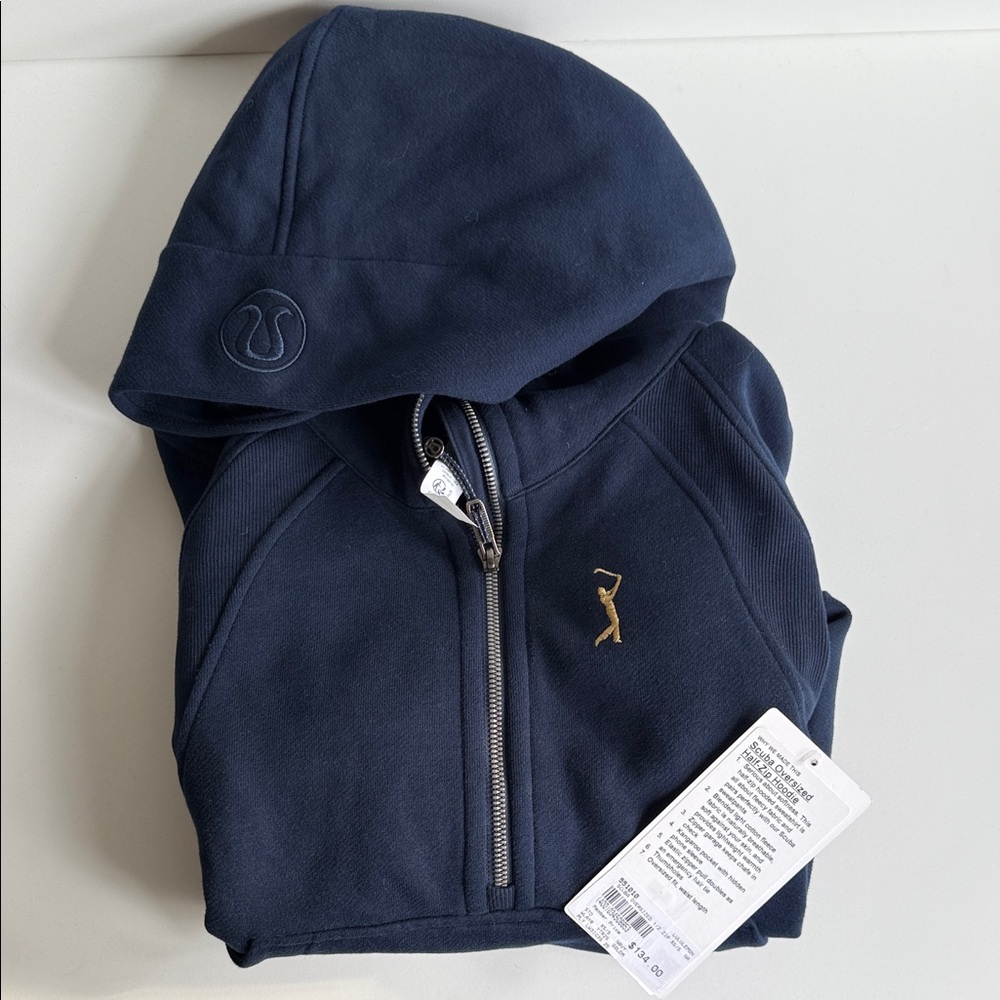 Lululemon PLAYERS championship PGA Tour Gold Man embroidered Half-Zip Hoodie - Picture 2 of 5